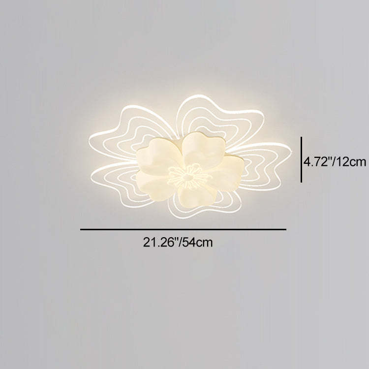 Modern Flower Metal Acrylic LED Semi-Flush Ceiling Light — C / Infinitely Dimmable / 110V-120V For US/CA