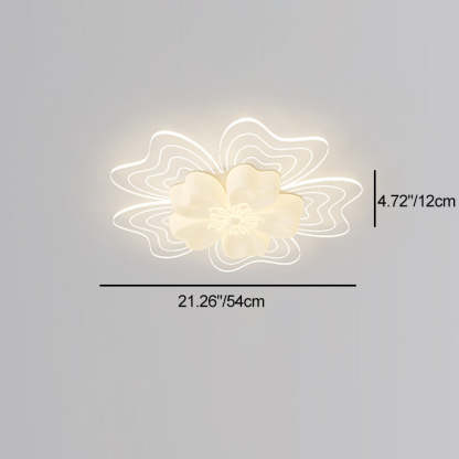 Modern Flower Metal Acrylic LED Semi-Flush Ceiling Light — C / Infinitely Dimmable / 110V-120V For US/CA