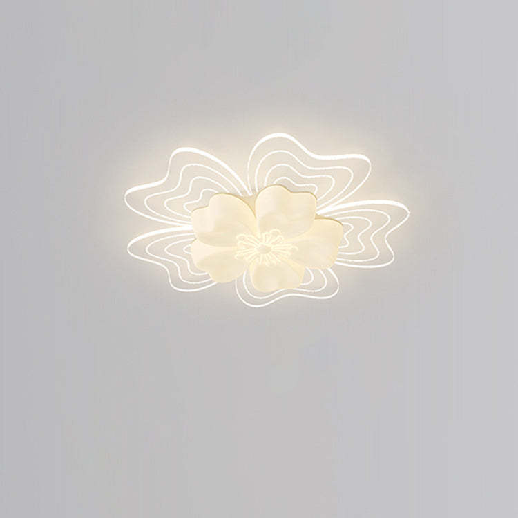 Modern Flower Metal Acrylic LED Semi-Flush Ceiling Light