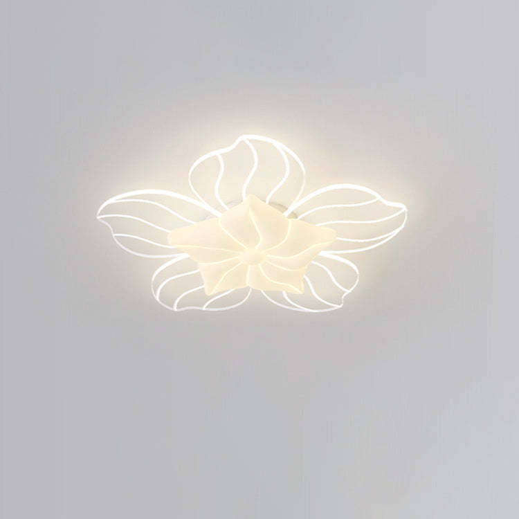 Modern Flower Metal Acrylic LED Semi-Flush Ceiling Light