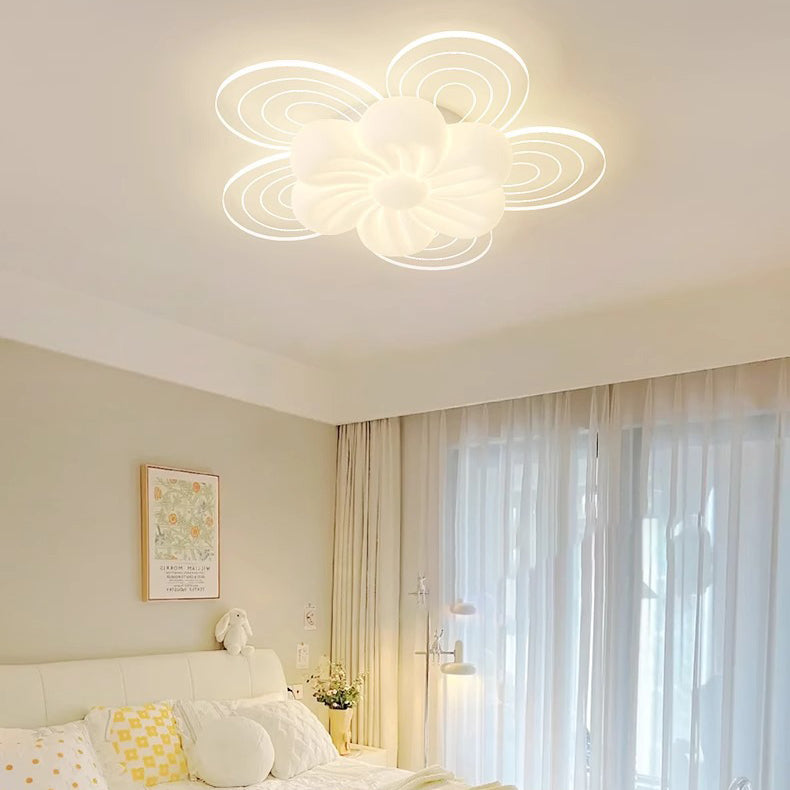 Modern Flower Metal Acrylic LED Semi-Flush Ceiling Light