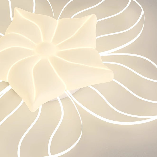 Modern Flower Metal Acrylic LED Semi-Flush Ceiling Light