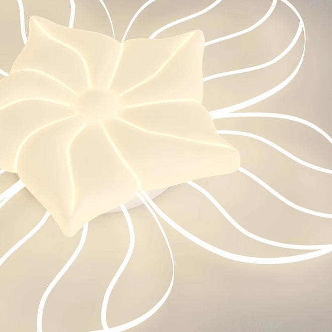 Modern Flower Metal Acrylic LED Semi-Flush Ceiling Light