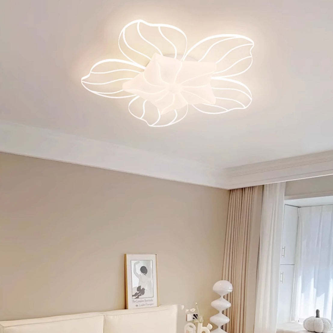 Modern Flower Metal Acrylic LED Semi-Flush Ceiling Light — A / Infinitely Dimmable / 220V-240V For UK/AU