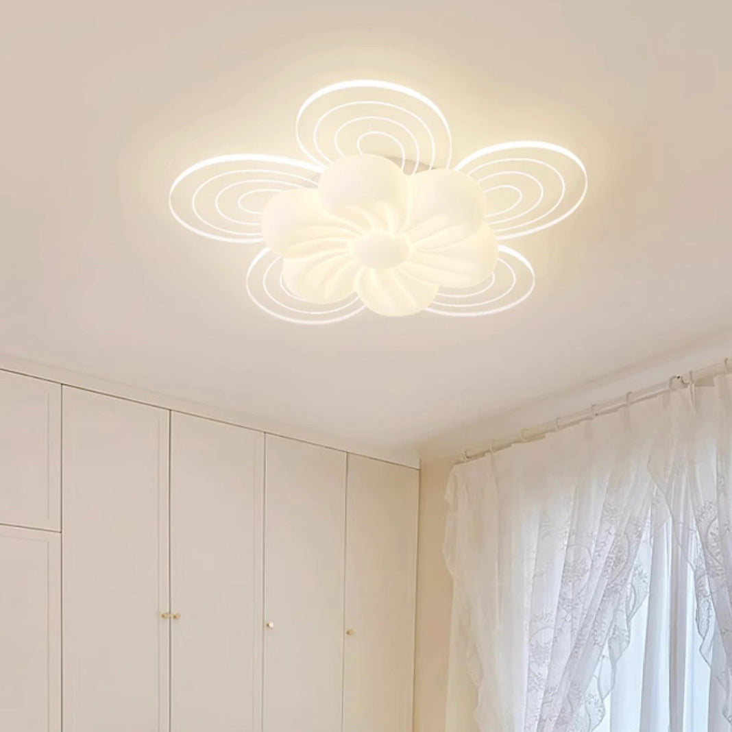 Modern Flower Metal Acrylic LED Semi-Flush Ceiling Light