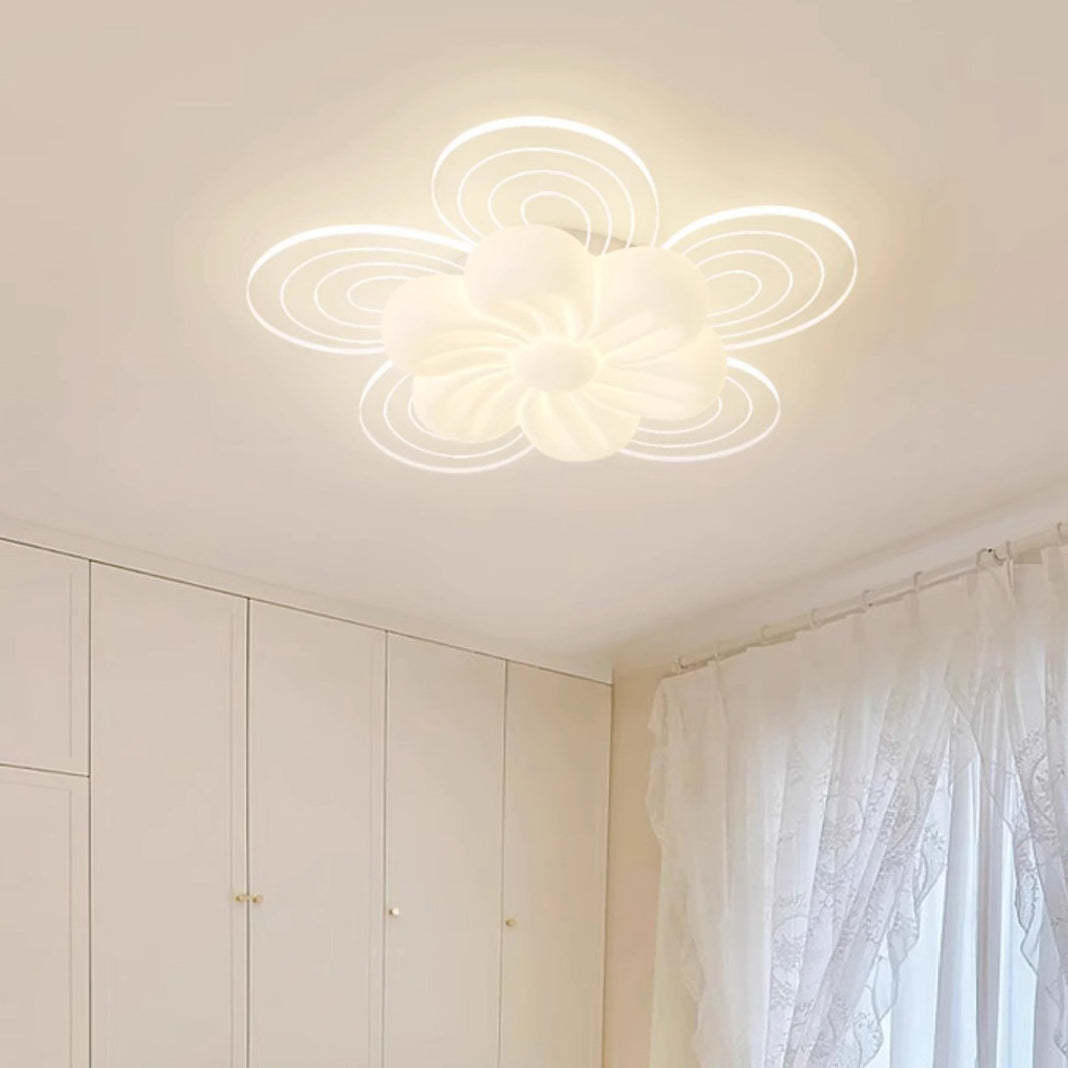 Modern Flower Metal Acrylic LED Semi-Flush Ceiling Light
