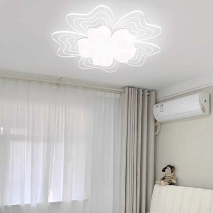 Modern Flower Metal Acrylic LED Semi-Flush Ceiling Light