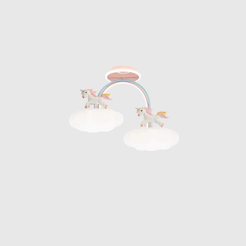 Contemporary Kids Iron Resin Pony Ceiling Light