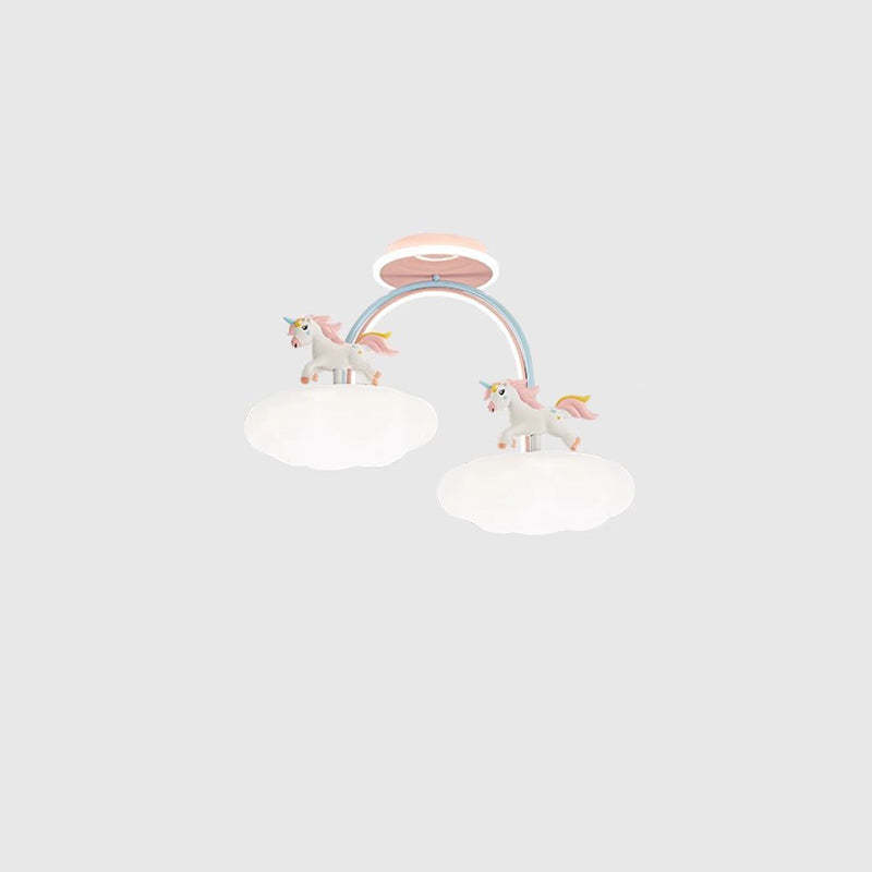 Contemporary Kids Iron Resin Pony Ceiling Light