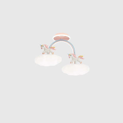 Contemporary Kids Iron Resin Pony Ceiling Light
