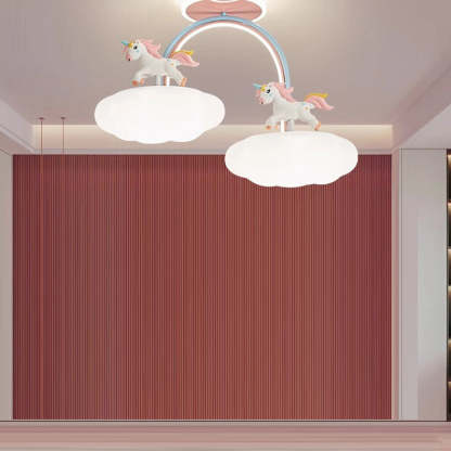 Contemporary Kids Iron Resin Pony Ceiling Light