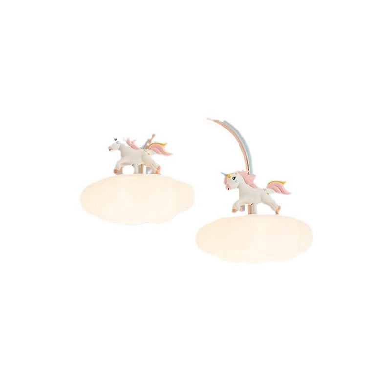 Contemporary Kids Iron Resin Pony Ceiling Light