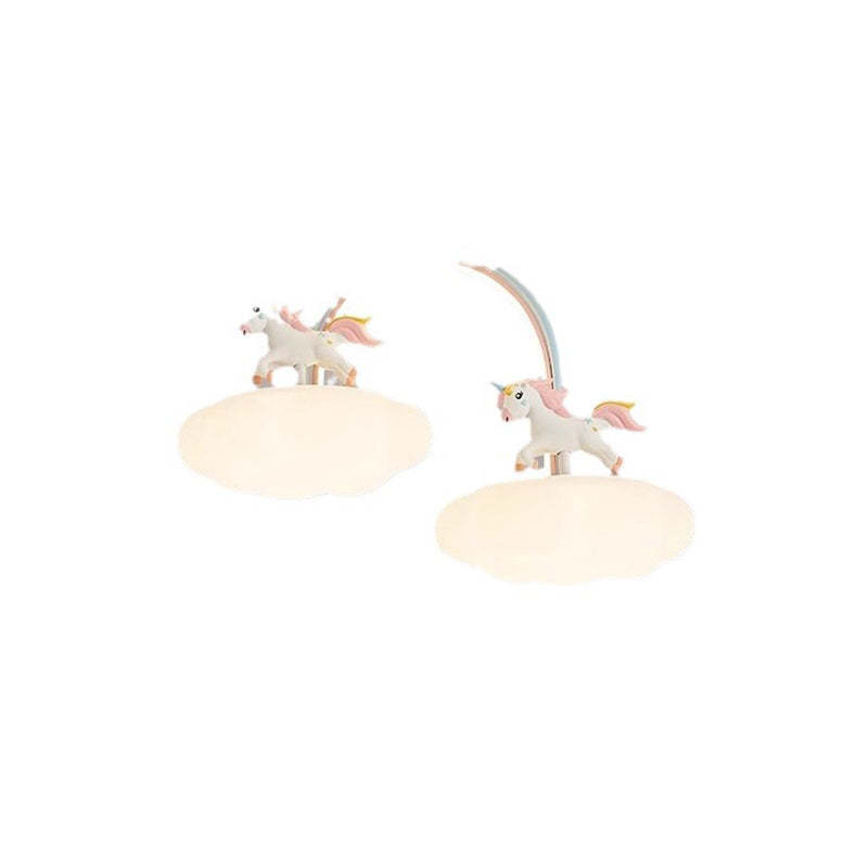 Contemporary Kids Iron Resin Pony Ceiling Light