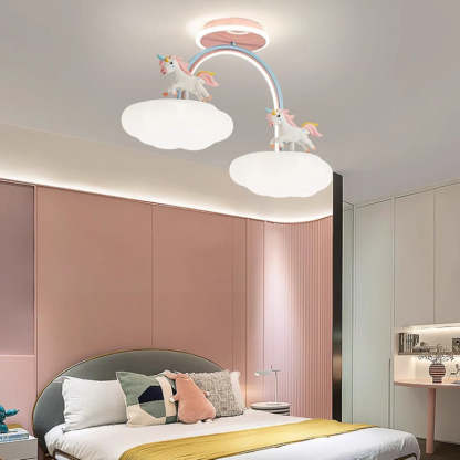 Contemporary Kids Iron Resin Pony Ceiling Light