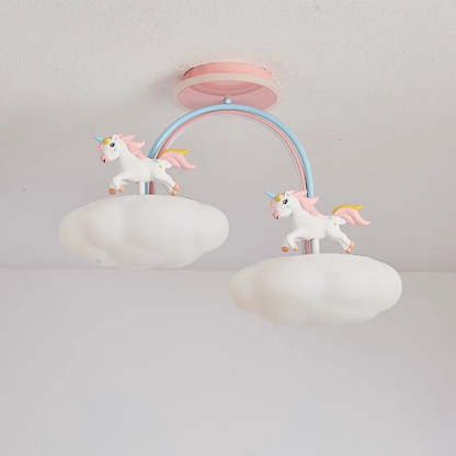 Contemporary Kids Iron Resin Pony Ceiling Light
