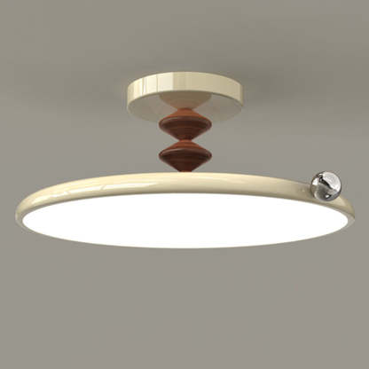 Retro Round Iron LED Semi-Flush Ceiling Light