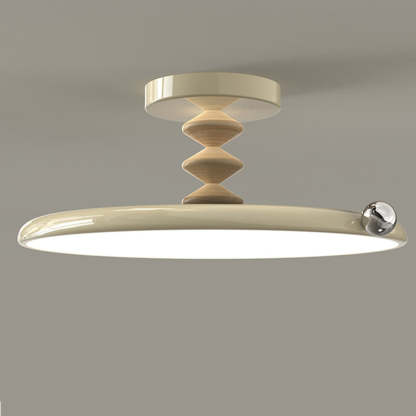 Retro Round Iron LED Semi-Flush Ceiling Light