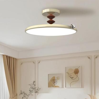Retro Round Iron LED Semi-Flush Ceiling Light