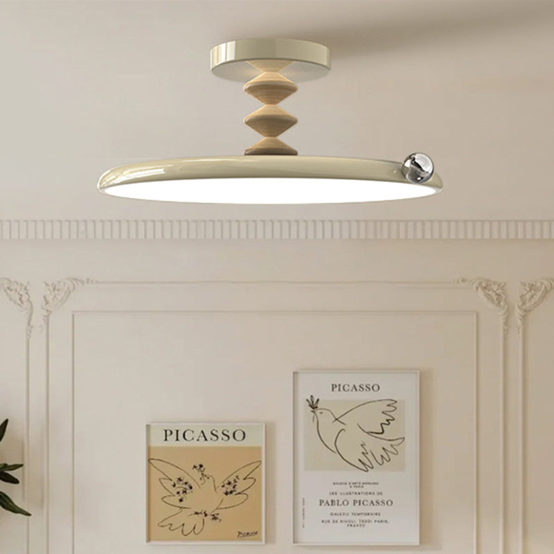 Retro Round Iron LED Semi-Flush Ceiling Light — Small - B / Infinitely Dimmable / 110V-120V For US/CA