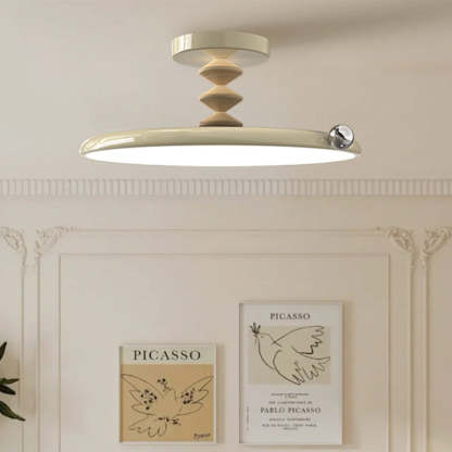 Retro Round Iron LED Semi-Flush Ceiling Light — Small - B / Infinitely Dimmable / 110V-120V For US/CA