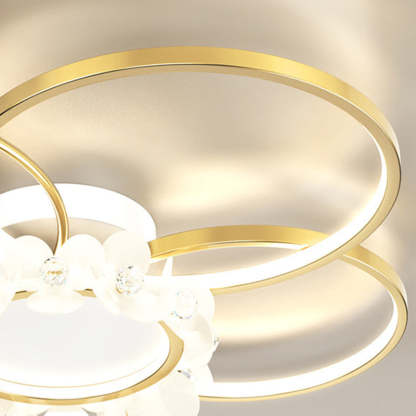 Modern Circle Iron Crystal Acrylic LED Ceiling Light