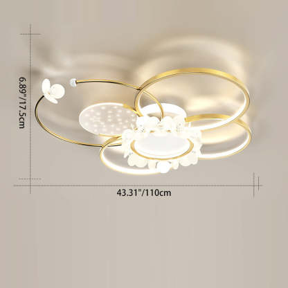 Modern Circle Iron Crystal Acrylic LED Ceiling Light
