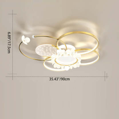 Modern Circle Iron Crystal Acrylic LED Ceiling Light — Infinitely Dimmable / 220V-240V For UK/AU