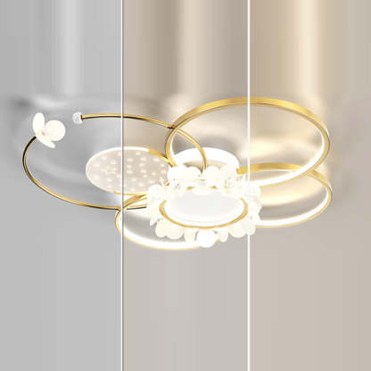 Modern Circle Iron Crystal Acrylic LED Ceiling Light