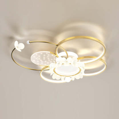 Modern Circle Iron Crystal Acrylic LED Ceiling Light