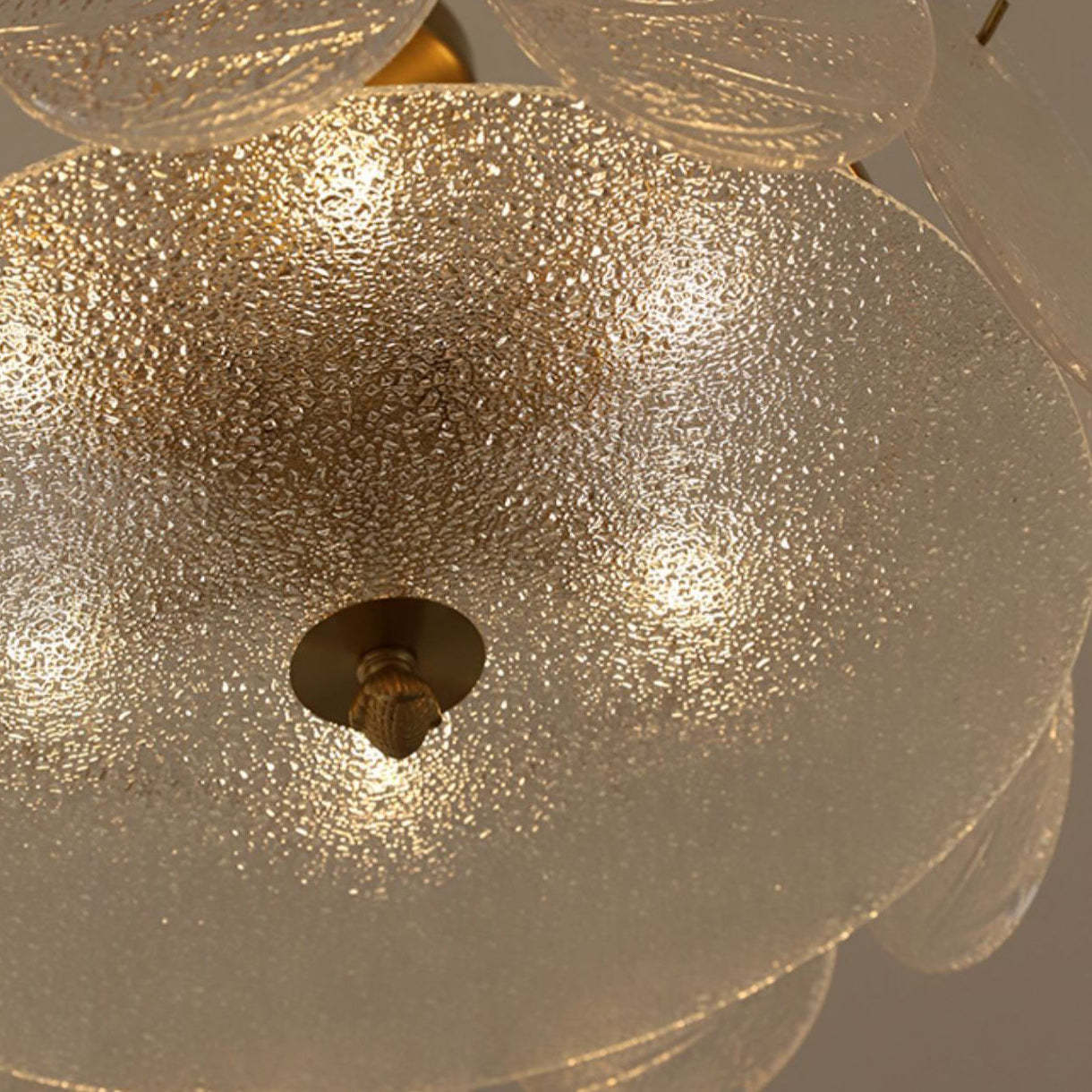 Mid-Century Circle Iron Glass Semi-Flush Ceiling Light