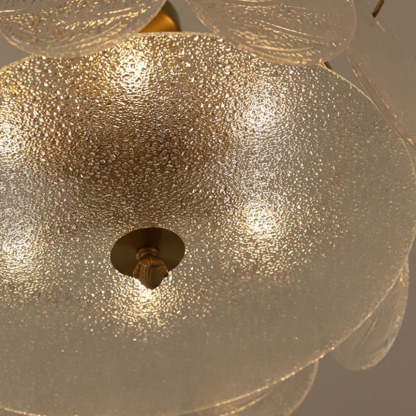 Mid-Century Circle Iron Glass Semi-Flush Ceiling Light