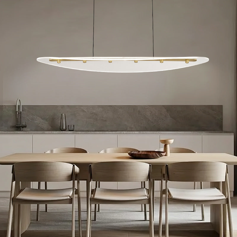 Modern Luxe Oval Aluminum Acrylic LED Island Chandelier