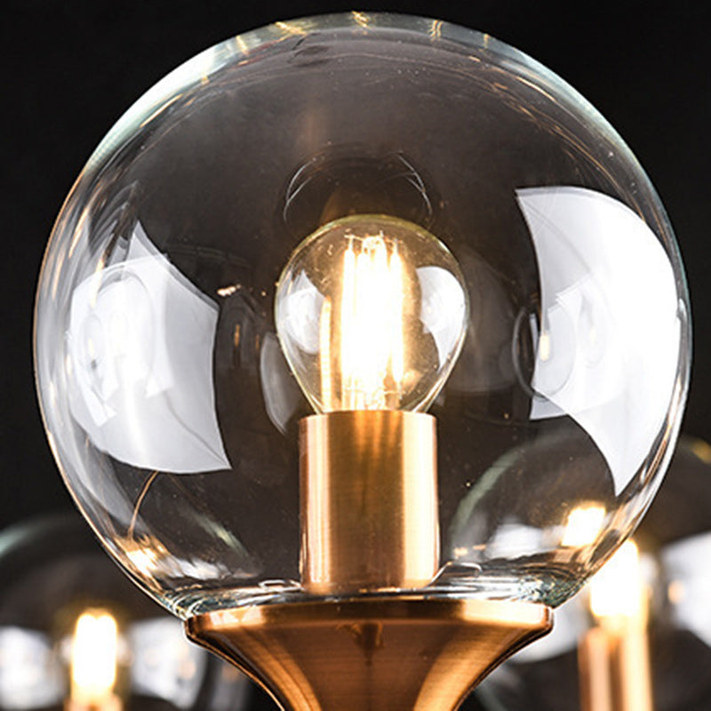 Transitional Sphere Glass Iron Chandelier