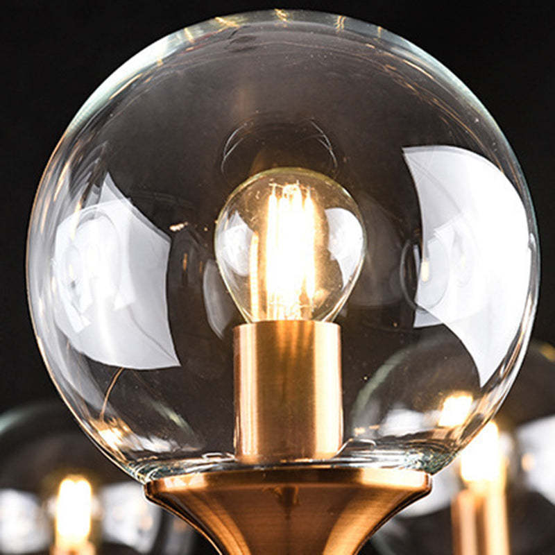 Transitional Sphere Glass Iron Chandelier