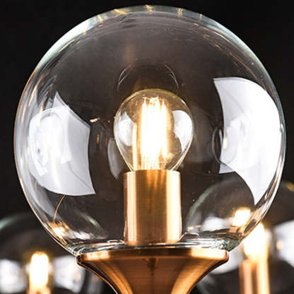 Transitional Sphere Glass Iron Chandelier