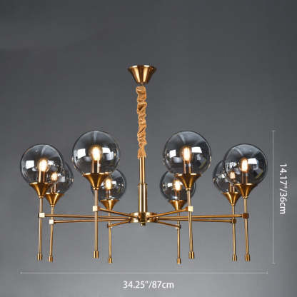 Transitional Sphere Glass Iron Chandelier