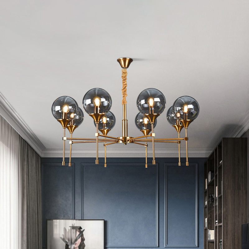 Transitional Sphere Glass Iron Chandelier