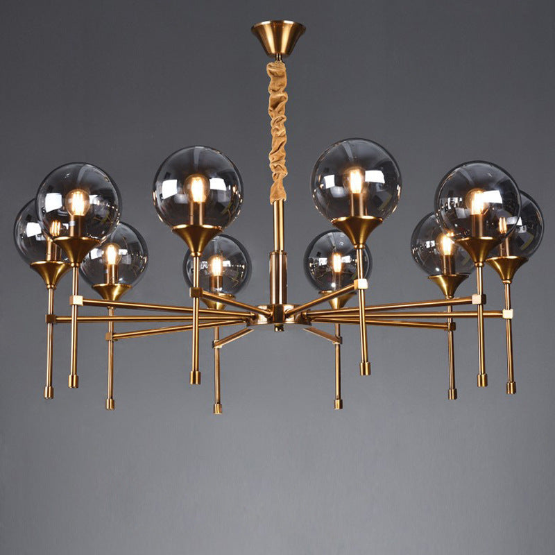 Transitional Sphere Glass Iron Chandelier