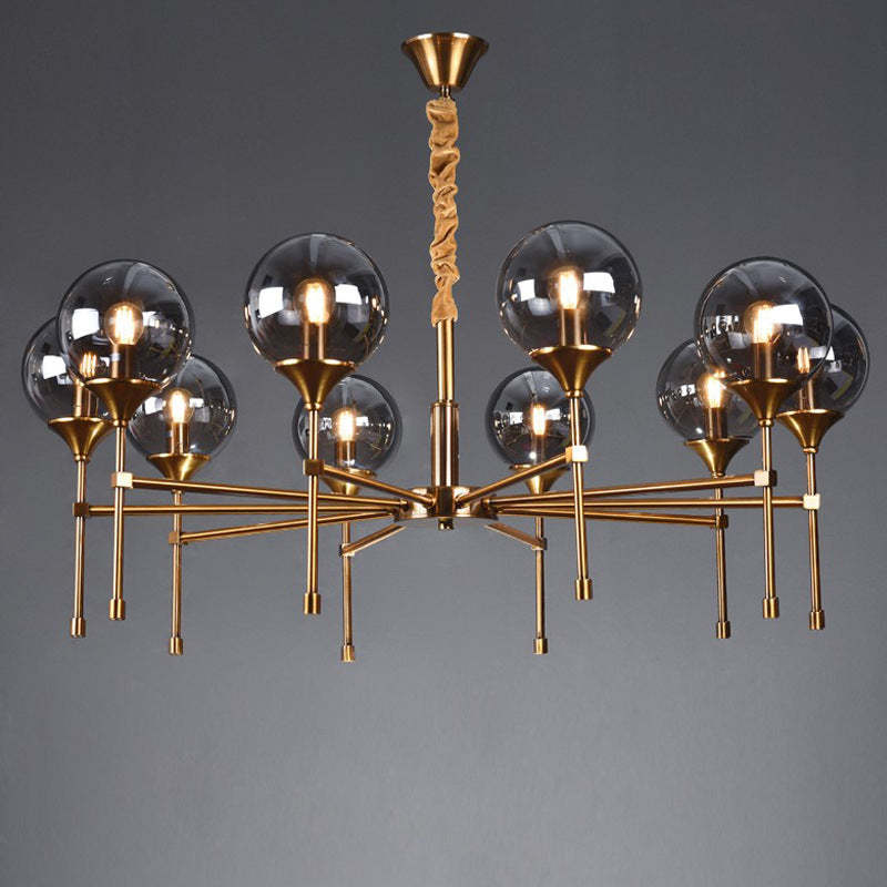Transitional Sphere Glass Iron Chandelier