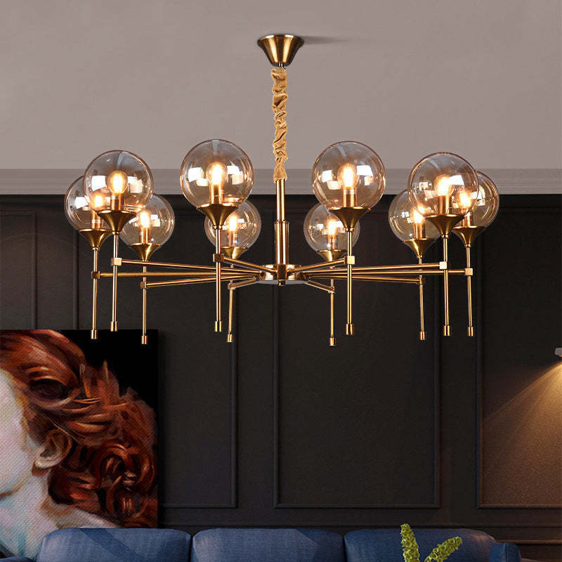 Transitional Sphere Glass Iron Chandelier — 6 Lights / 220V-240V For UK/AU