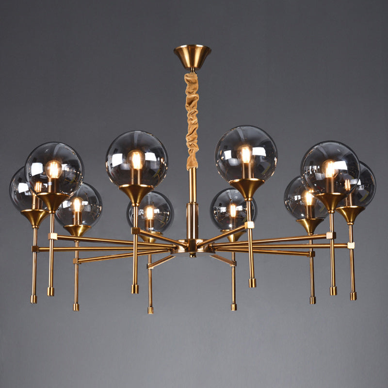 Transitional Sphere Glass Iron Chandelier
