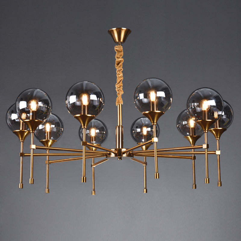Transitional Sphere Glass Iron Chandelier