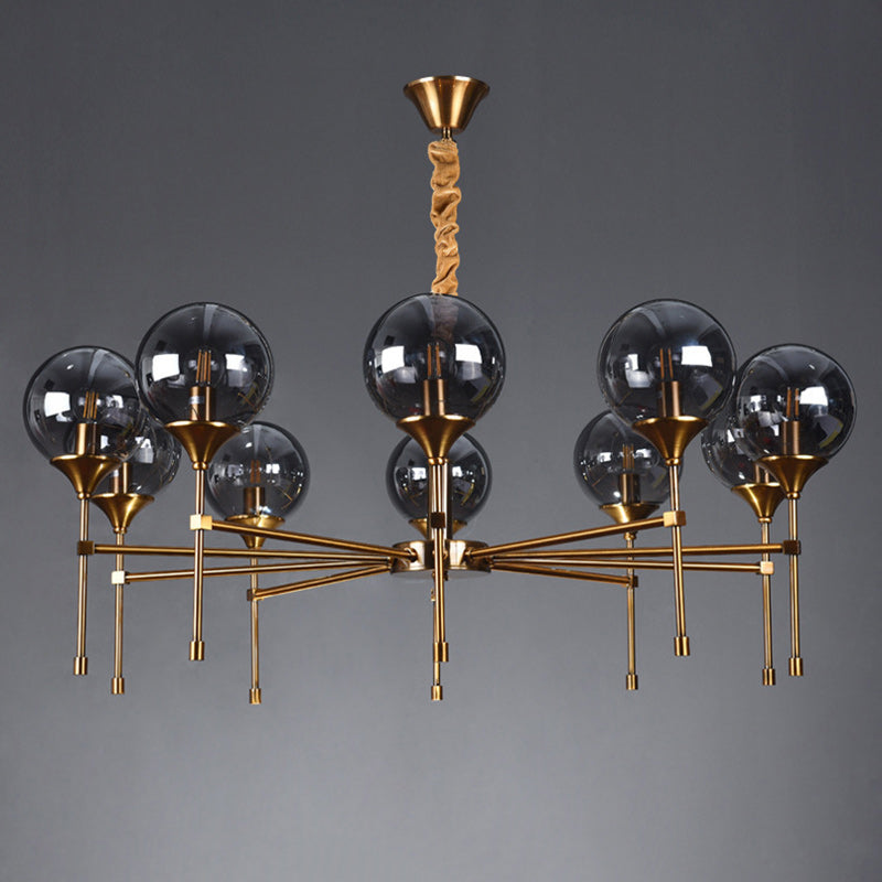 Transitional Sphere Glass Iron Chandelier