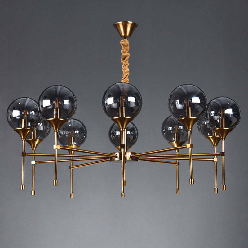 Transitional Sphere Glass Iron Chandelier