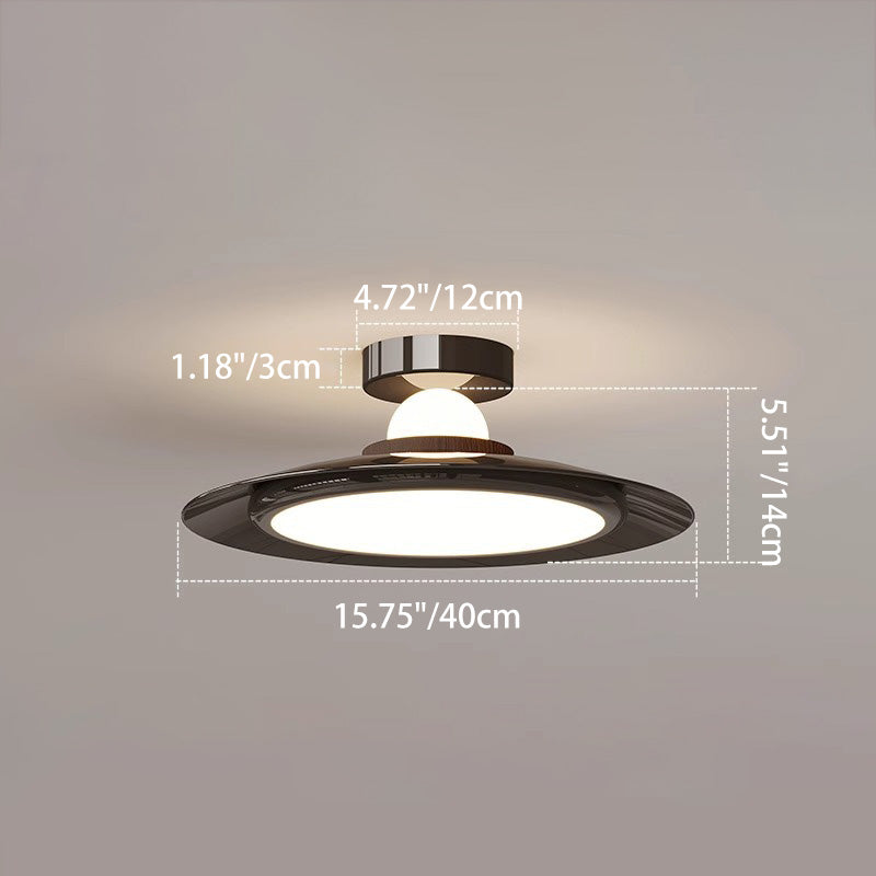Transitional Cream Flying Saucer Ceiling Light