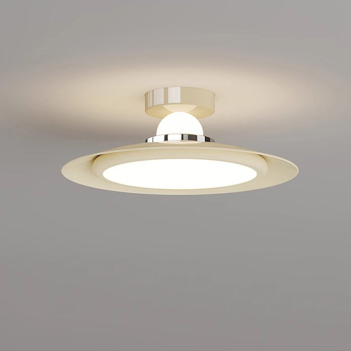 Transitional Cream Flying Saucer Ceiling Light