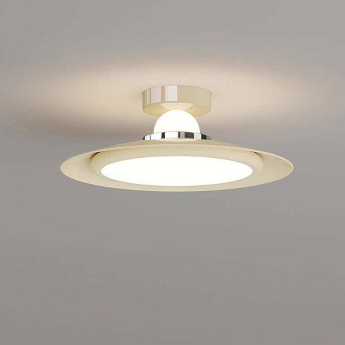 Transitional Cream Flying Saucer Ceiling Light