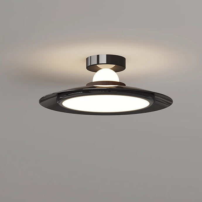 Transitional Cream Flying Saucer Ceiling Light