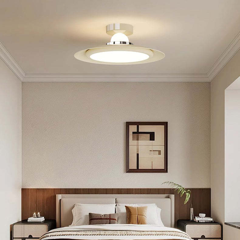 Transitional Cream Flying Saucer Ceiling Light