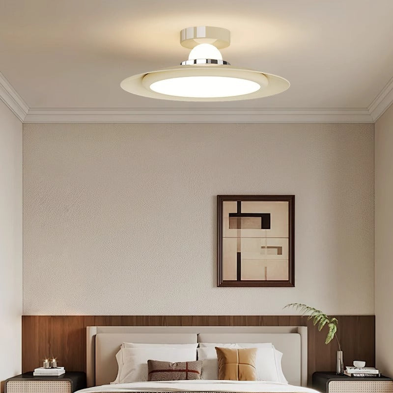 Transitional Cream Flying Saucer Ceiling Light